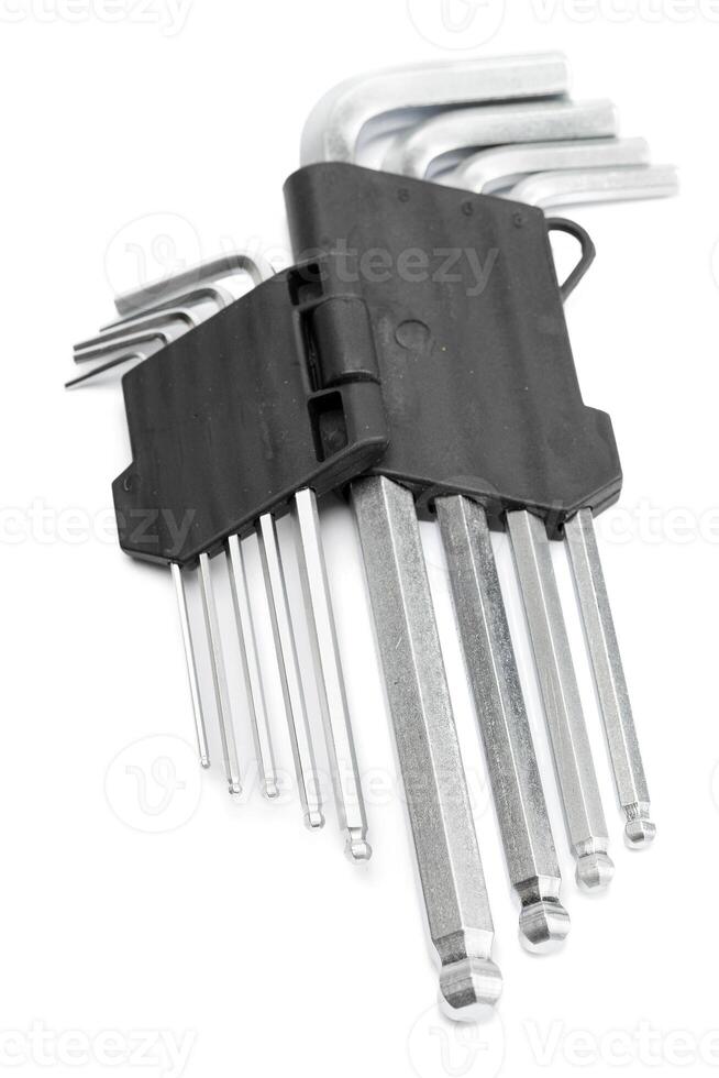Word from hex keys on white background photo