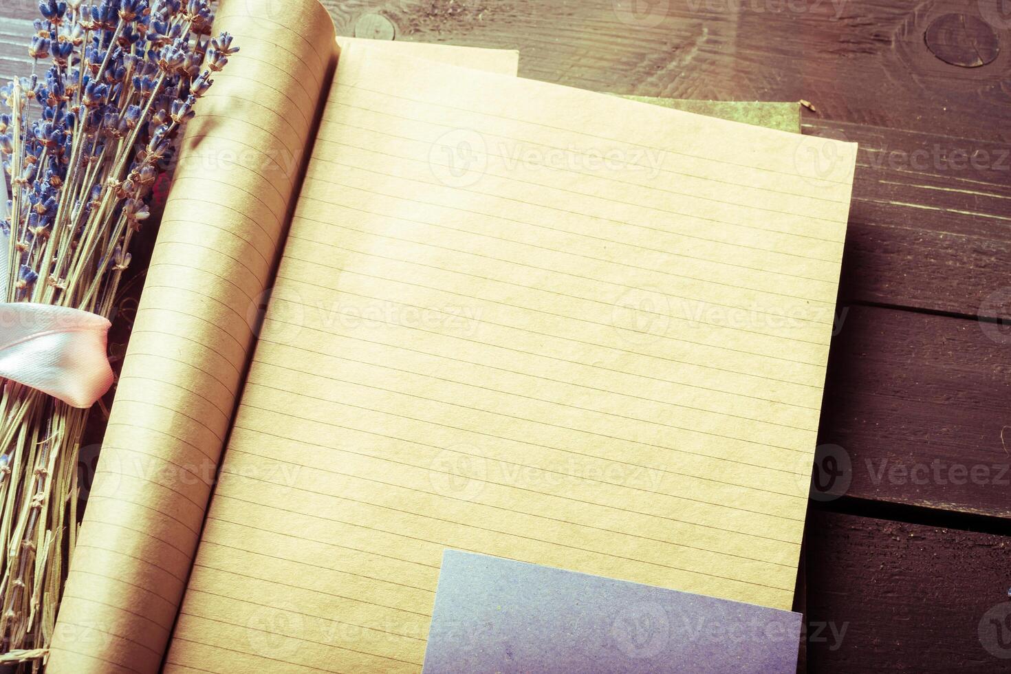 The workplace traveler. The blank notebook. photo