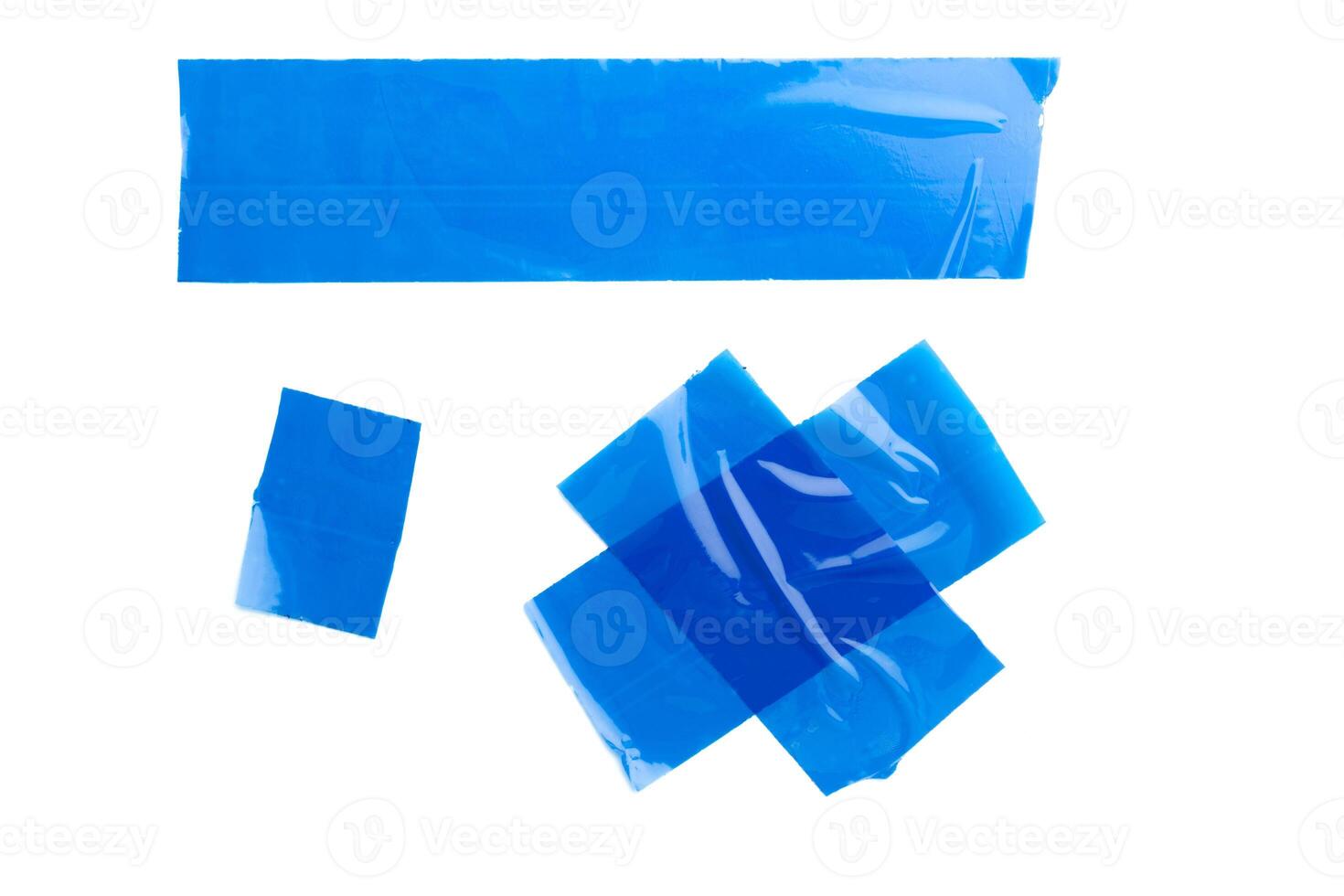 collection of various adhesive tape pieces on white background photo