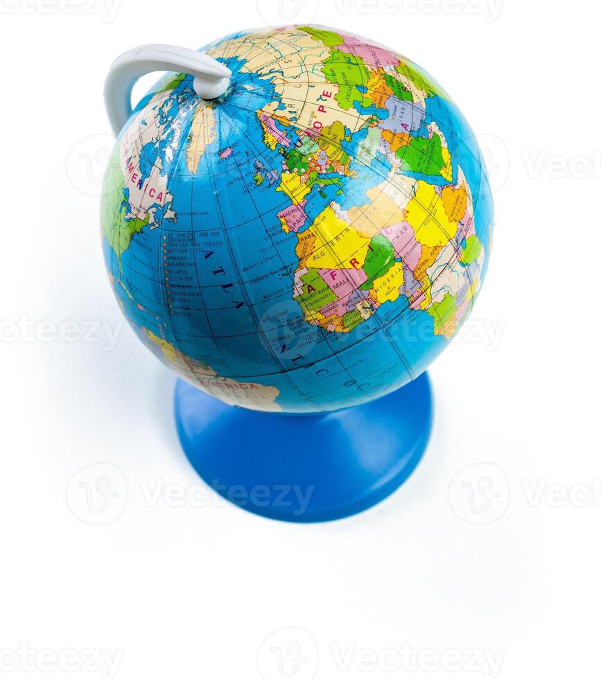 Colorful globe isolated against a white background photo