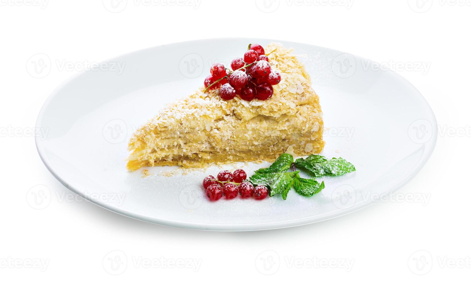 Napoleon cake with berry photo