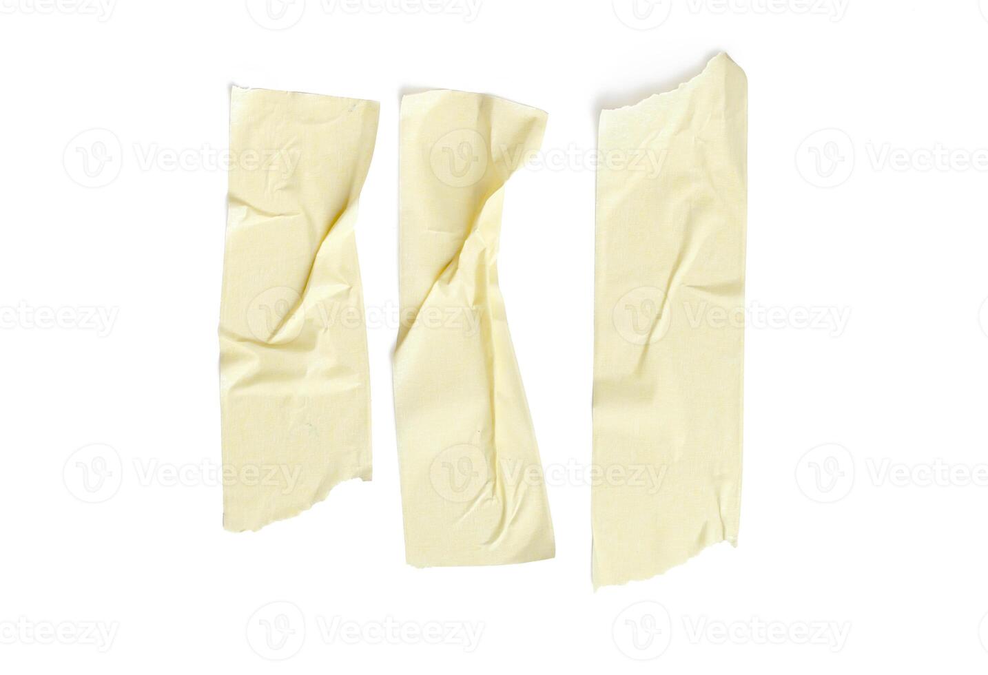 collection of various adhesive tape pieces on white background photo