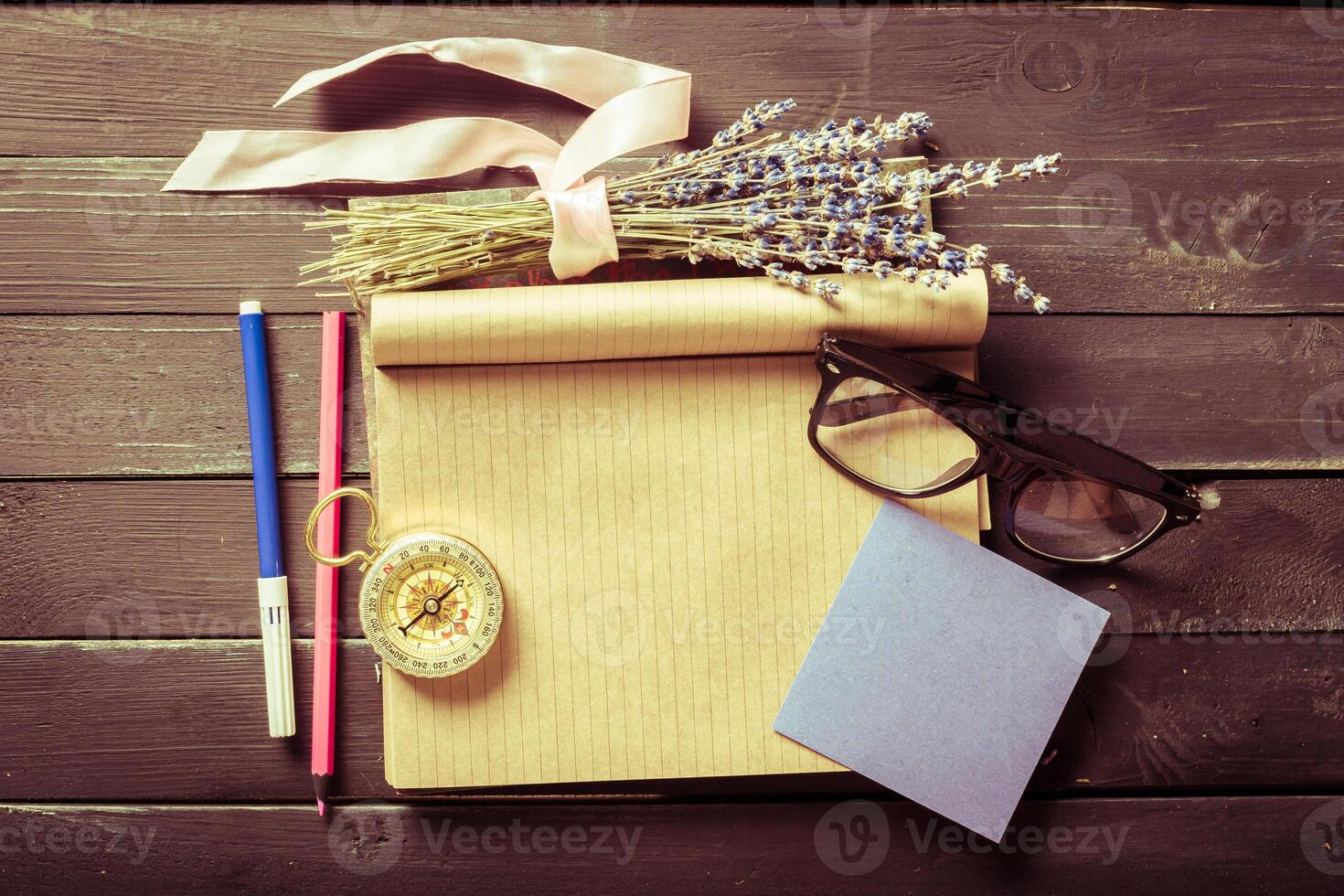 The workplace traveler. The blank notebook. photo