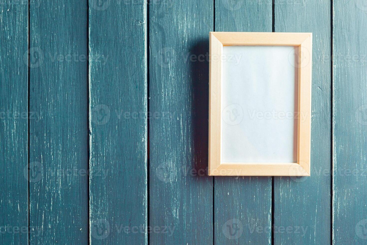 photo frame on the wooden table