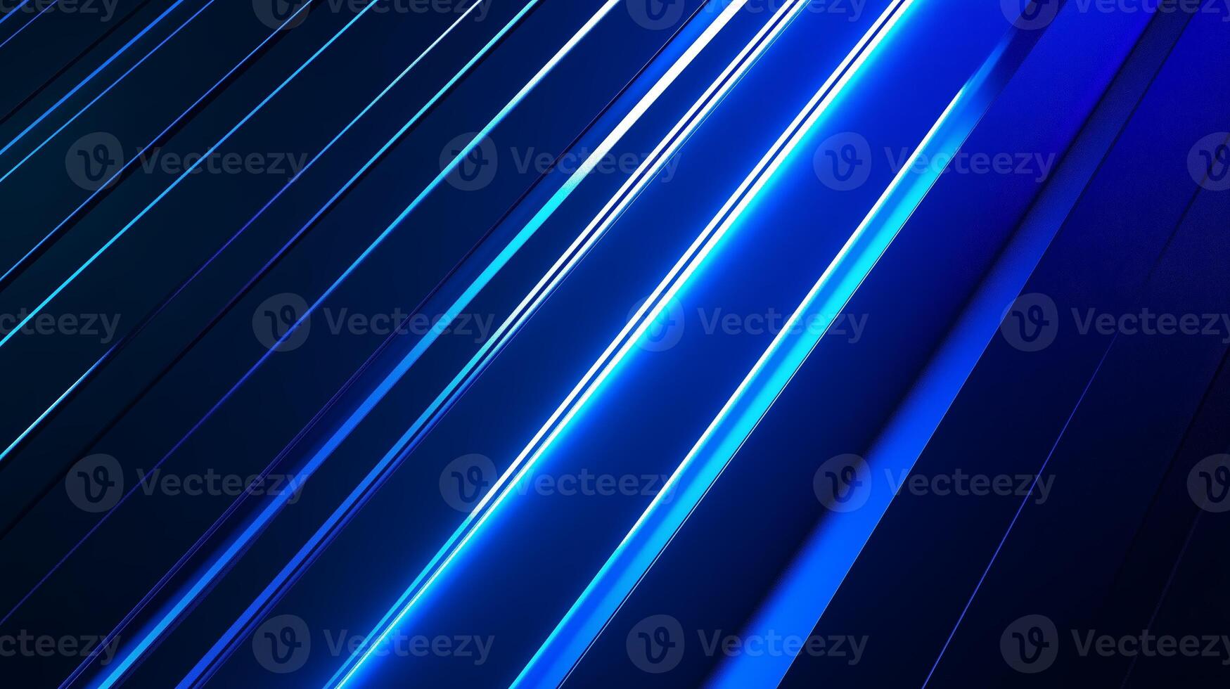 Dynamic blue light streaks create an abstract pattern on a dark background showcasing depth and movement photo