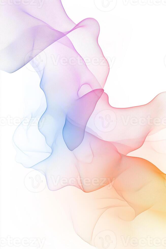 Abstract flowing fabric in soft pastel colors creating a serene and calming effect against a white background photo