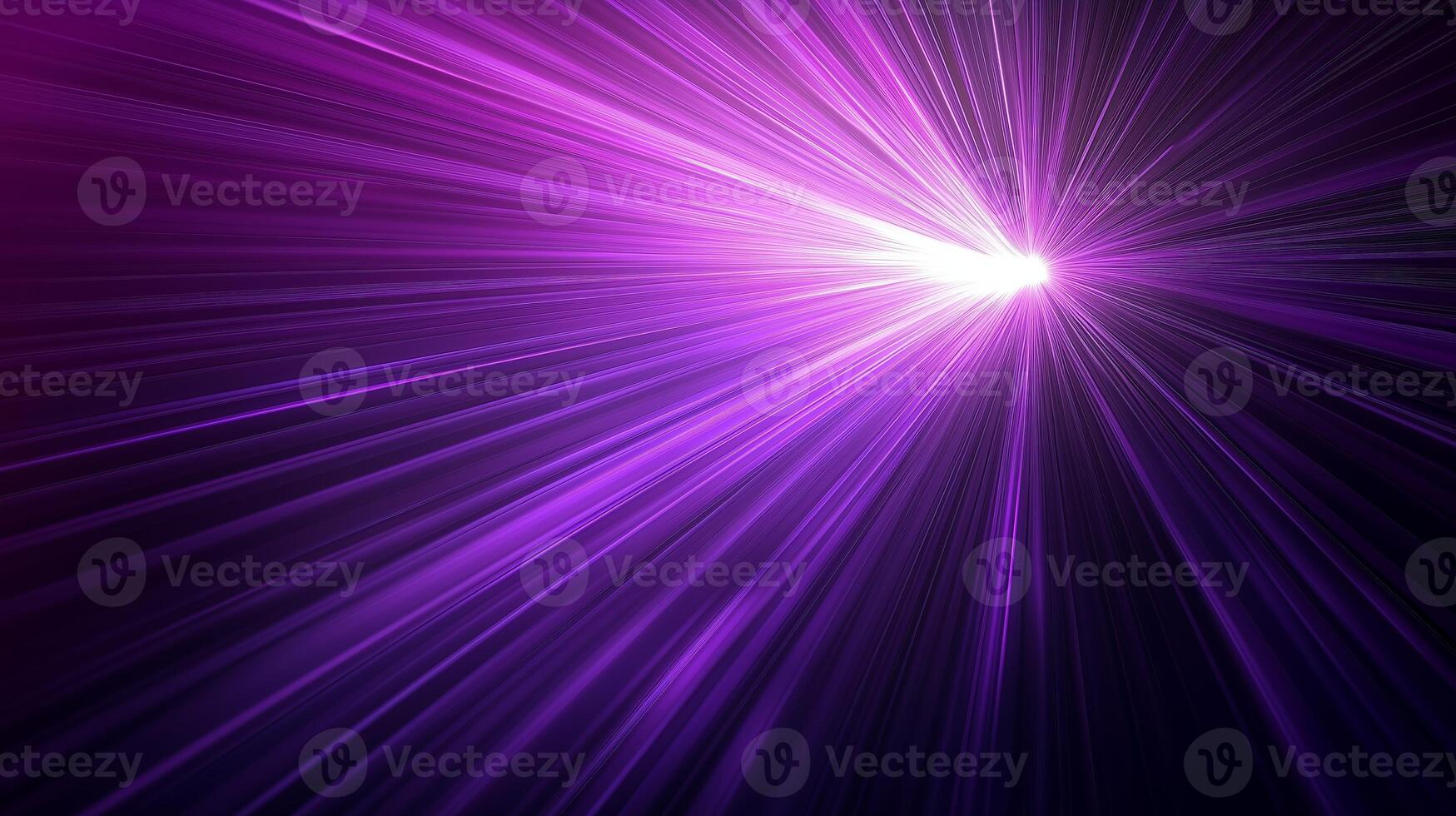 Vibrant purple light beams radiating from a central point in a dark space, creating a mesmerizing visual effect at night photo