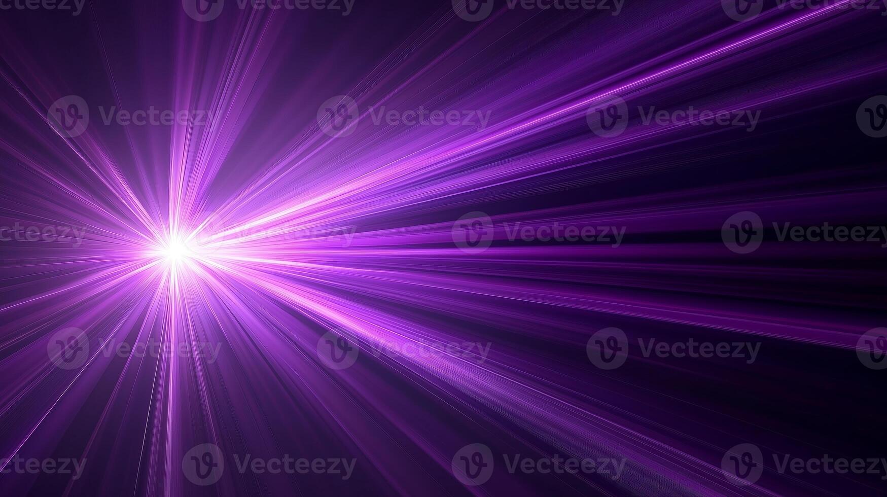 Purple light beams radiate from a central point, creating a mesmerizing visual effect in a dark background photo