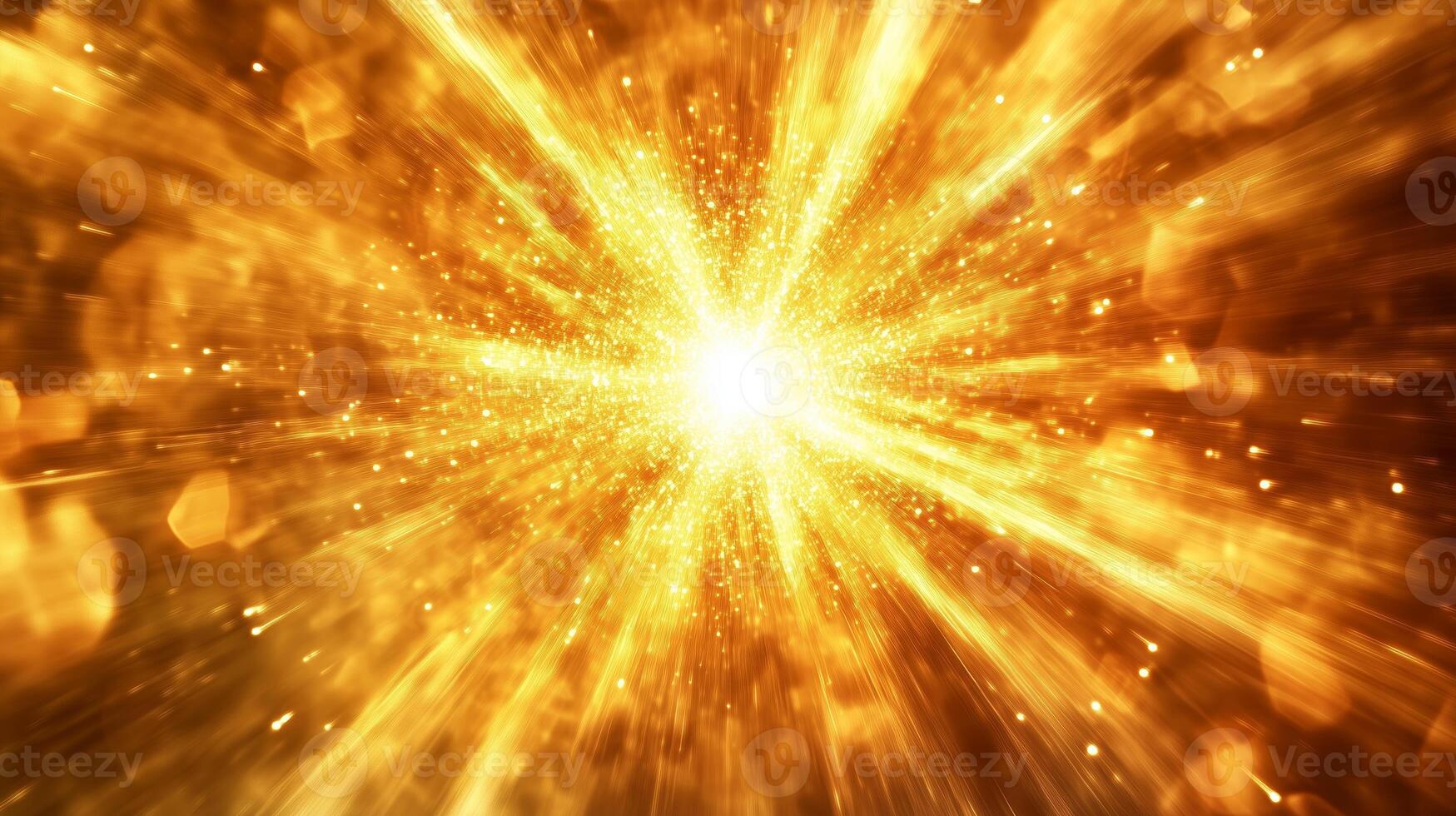 A brilliant explosion radiates golden light and energy, creating a mesmerizing display of dynamic movement and brilliance photo