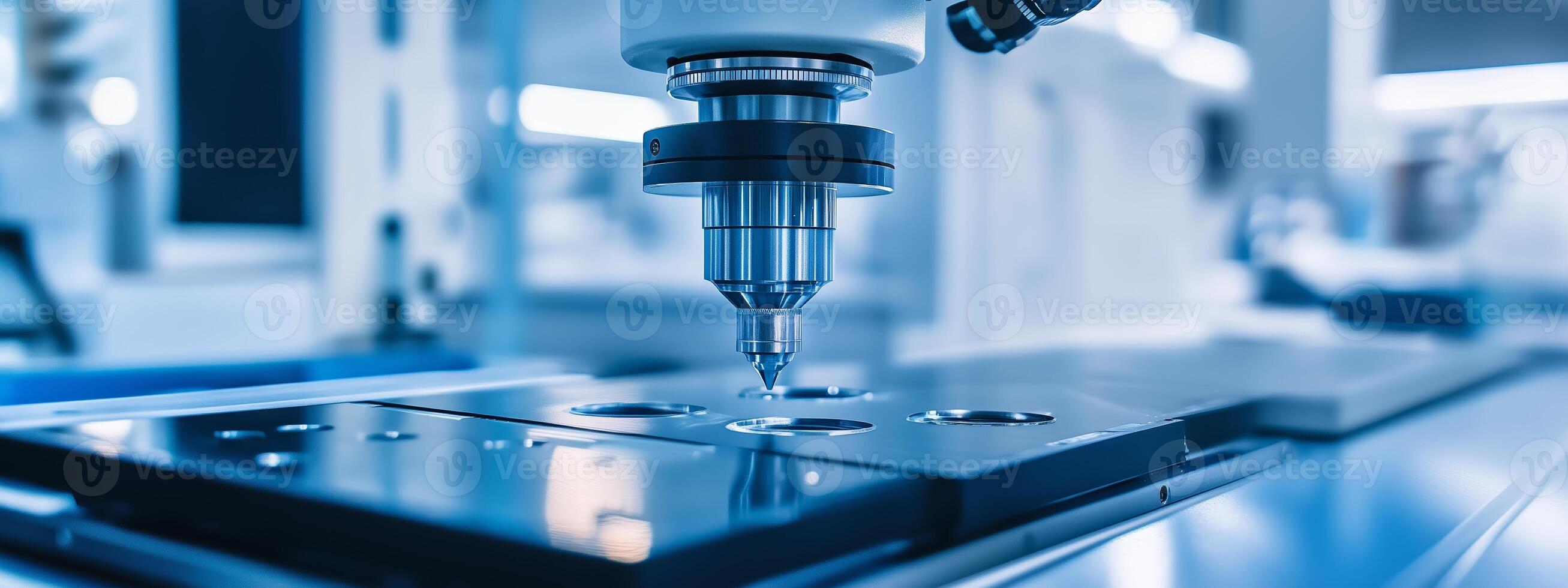 Precision machining in a high-tech manufacturing facility during daytime illustrates advanced equipment and intricate processes photo