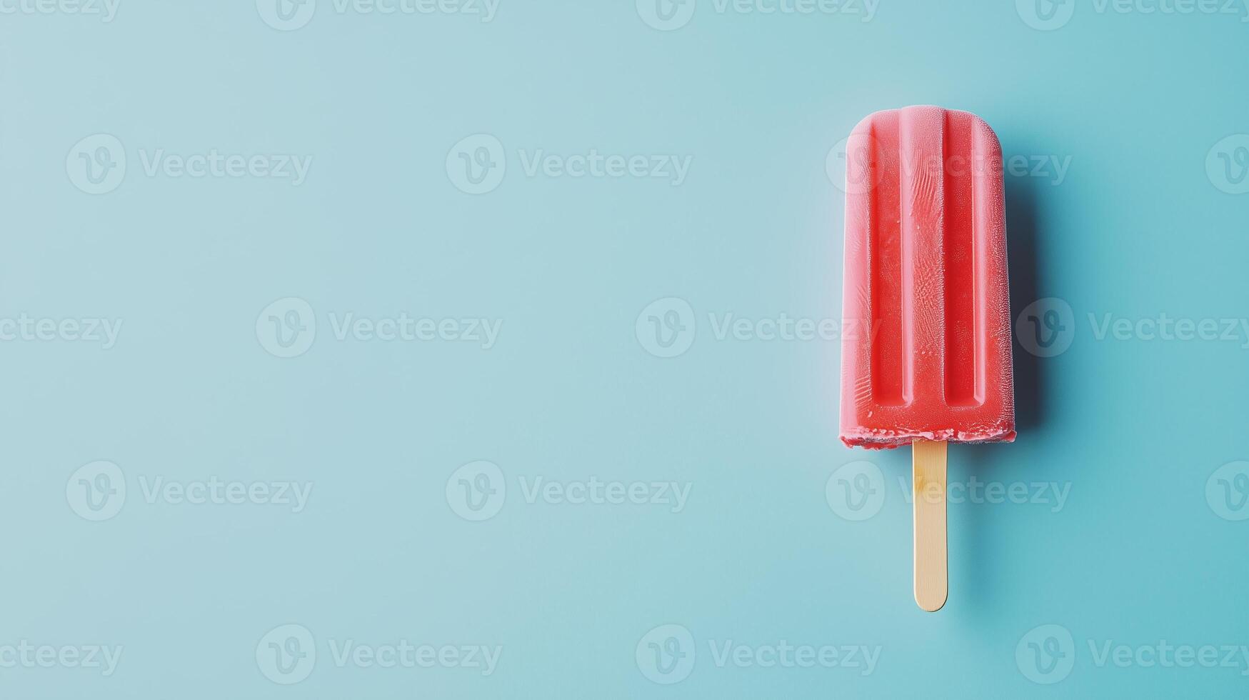 Refreshing summer popsicle resting on a light blue background, capturing the essence of a sunny afternoon treat photo