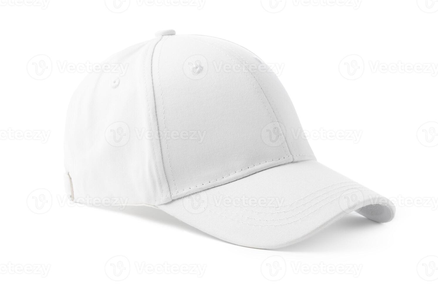 White Baseball Cap on White Background photo