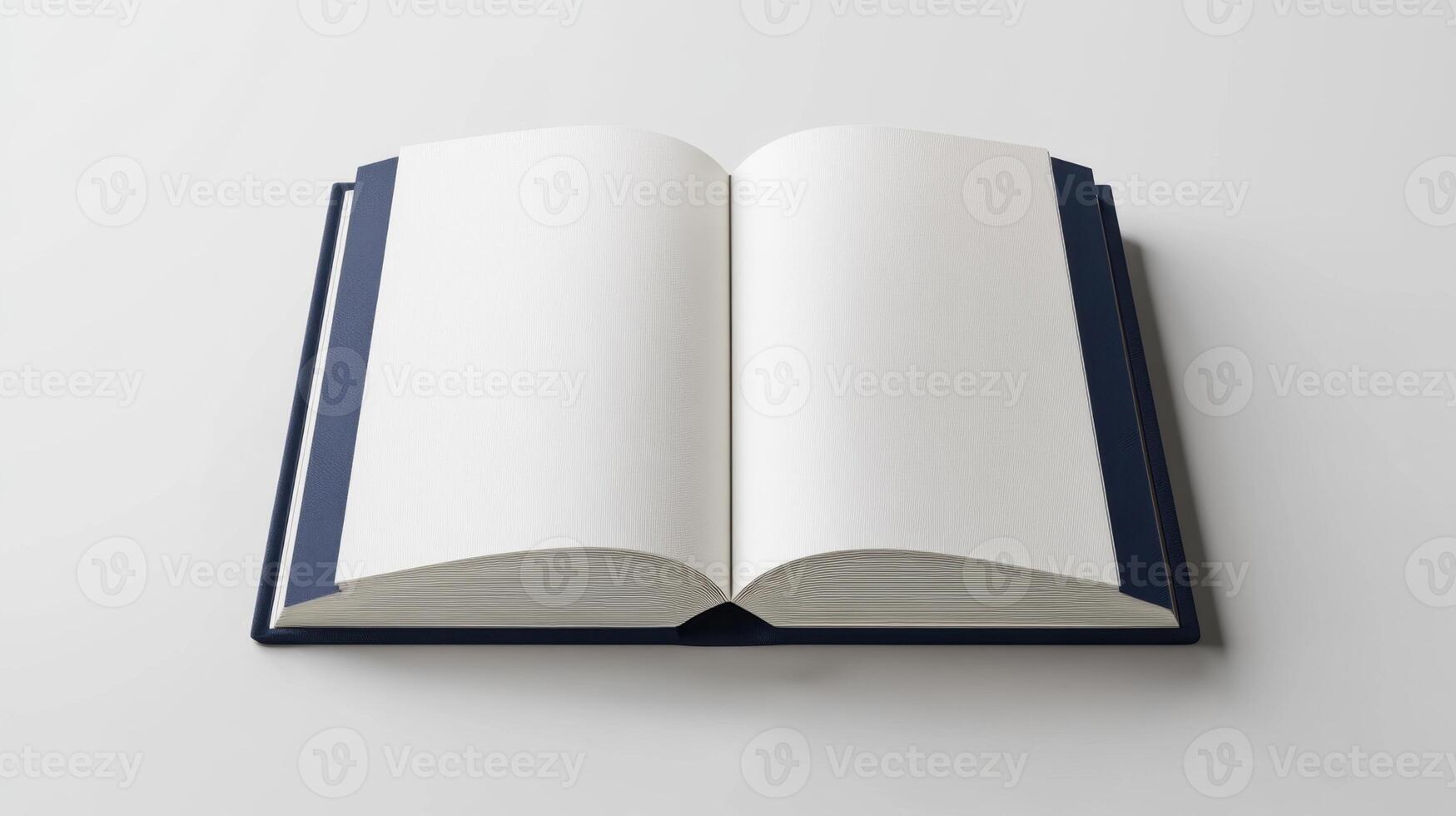 An open book on a white background photo