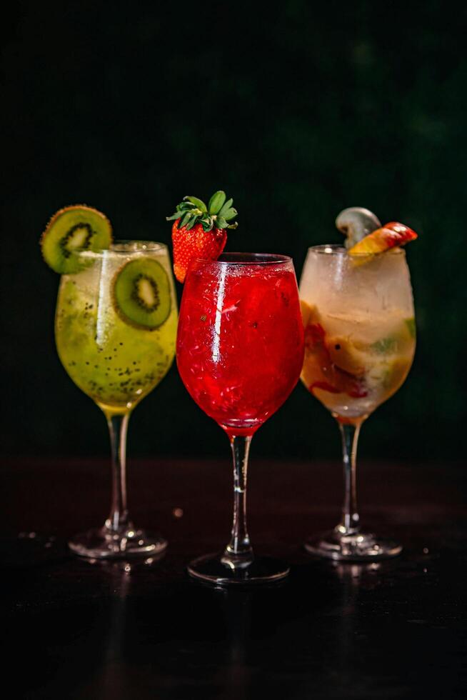 A collection of icy refreshments and frosted bliss, offering crystal cool drinks served on the rocks for the ultimate refreshing experience photo
