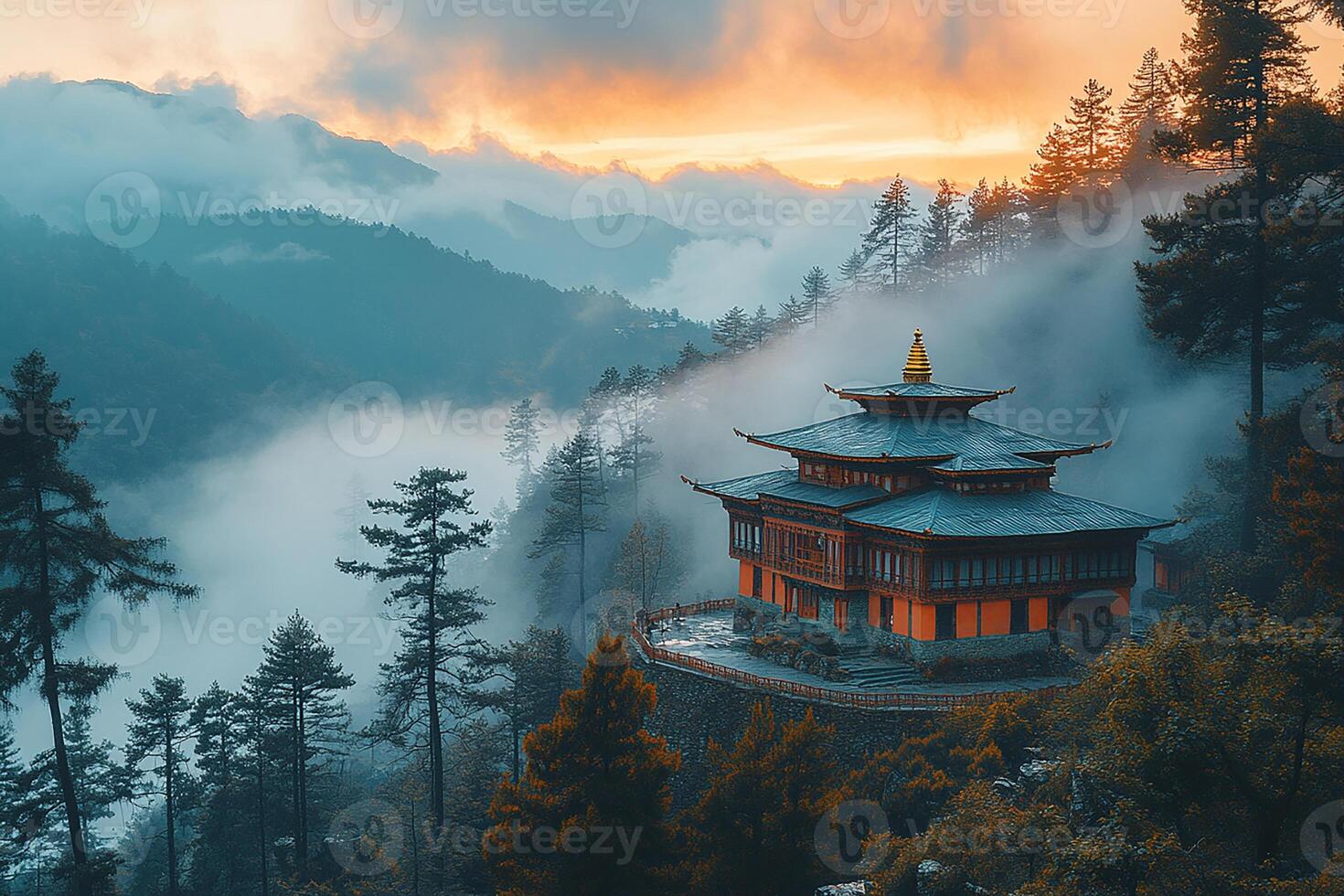 Bhutan realistic photo beautiful background 8k