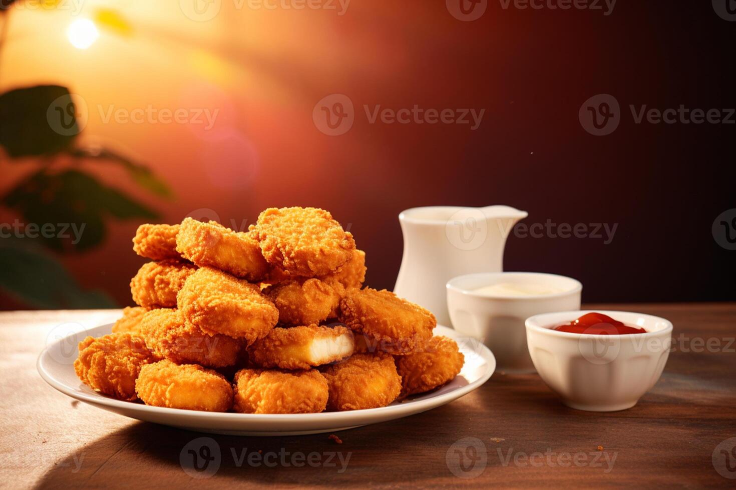 fried chicken nuggets with crispy topping photo