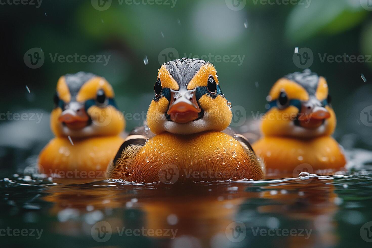 Wood Duck group is swearing beautiful background photo