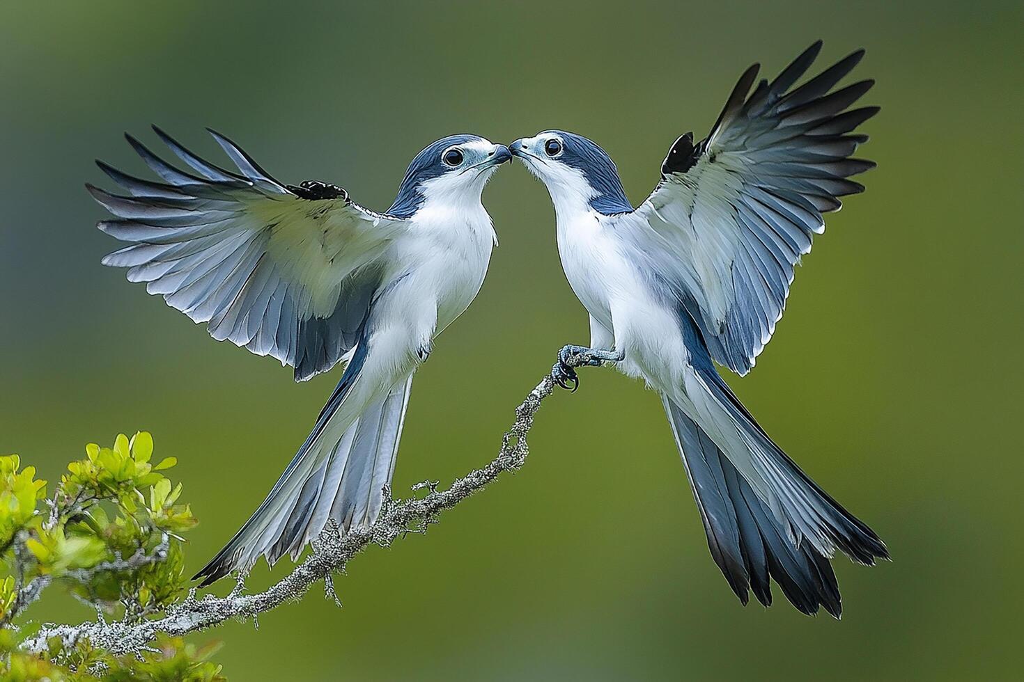 Tow Swallow-Tailed Kite love in the Brazil beautiful background photo