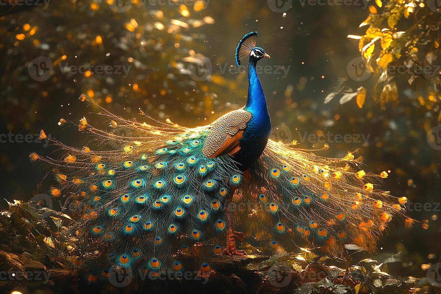 Artwork Tow Peacock dancing beautiful background photo