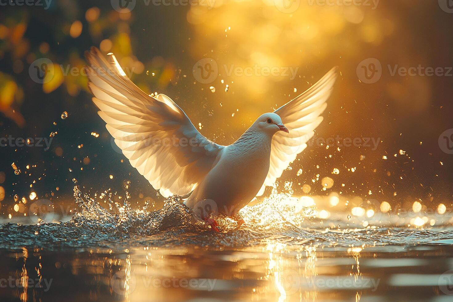 Dove group is swearing water beautiful background photo