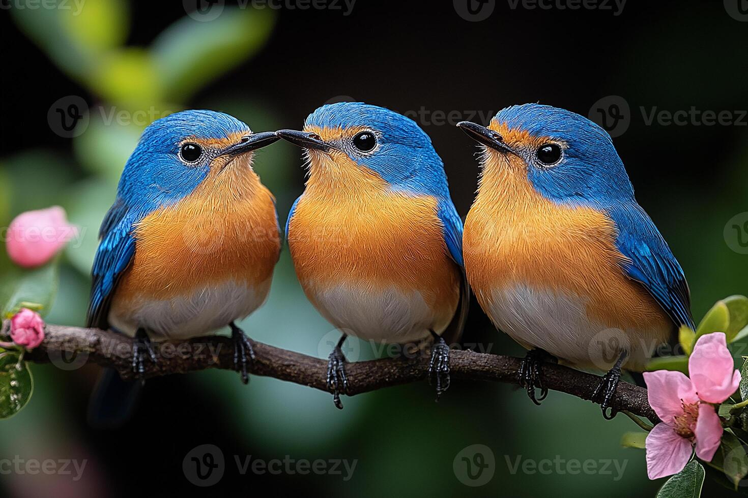 Tow Eastern Bluebird love in beautiful background photo