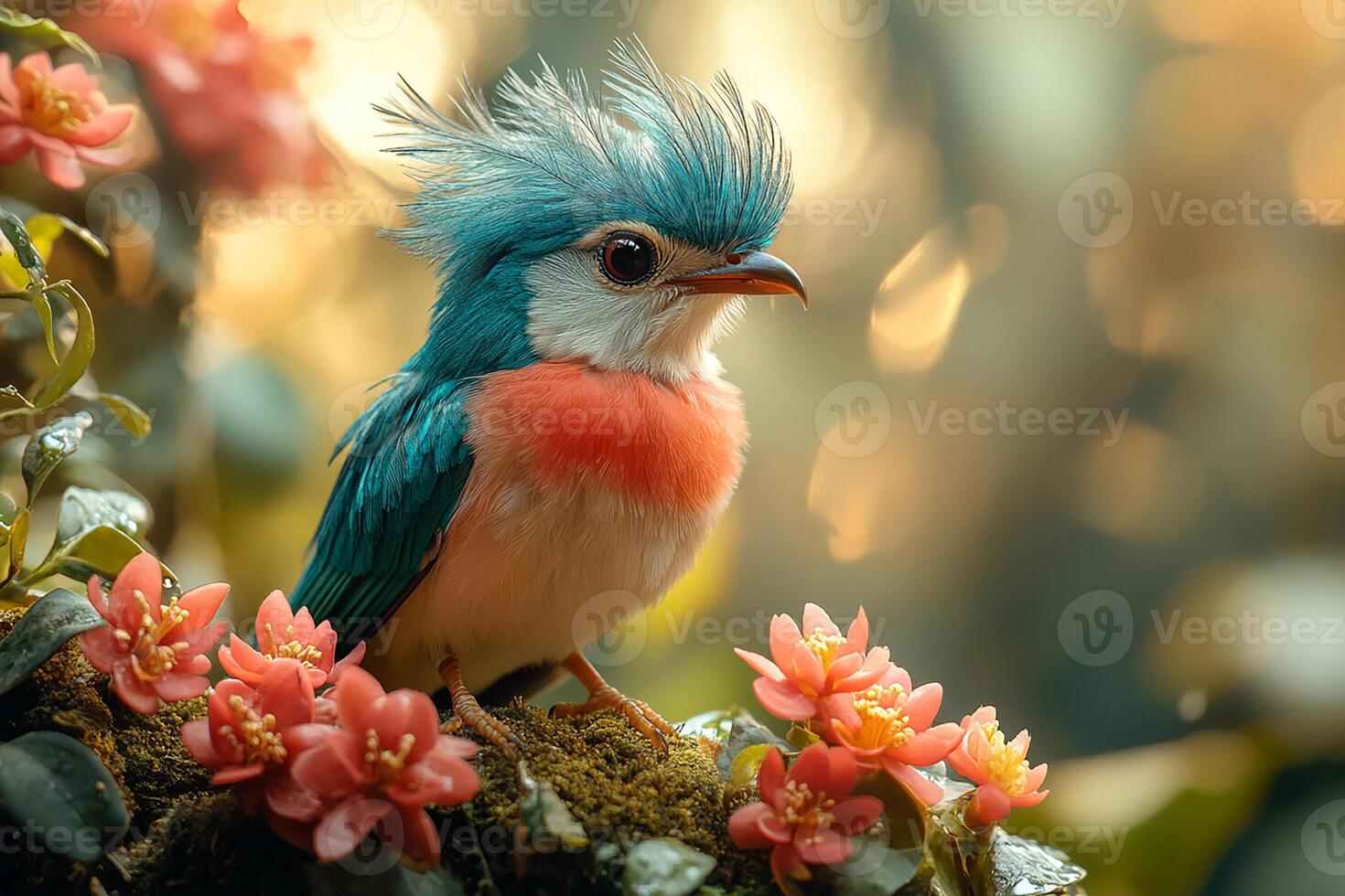 A Resplendent quetzal Pharomachrus mocinno is a small bird beautiful background photo