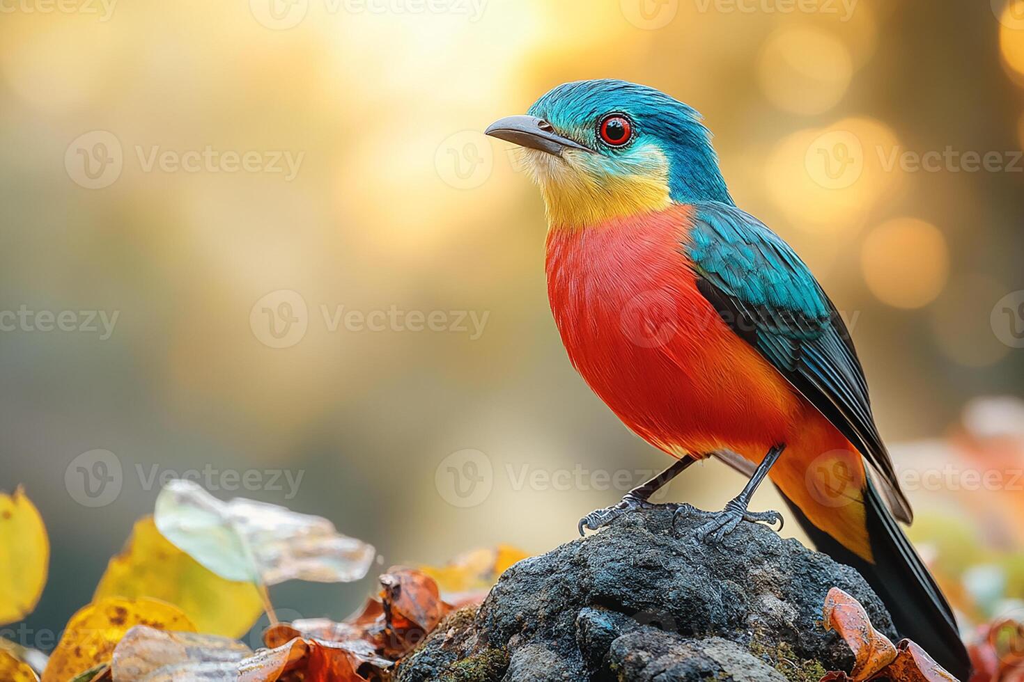 Quetzal Pharomachrus mocinno male bird in beautiful background photo