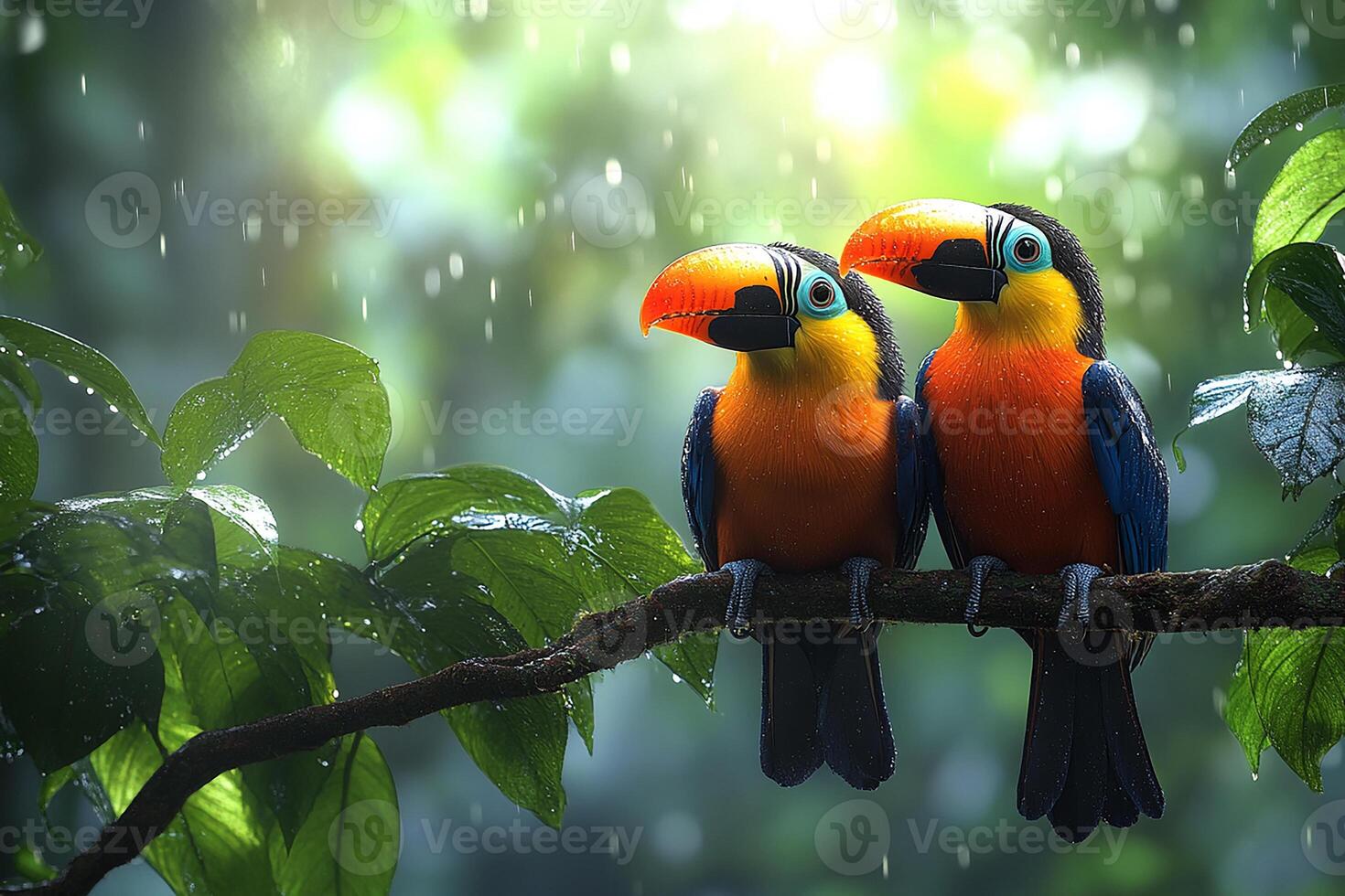 Toco Toucan love in the beautiful background photo
