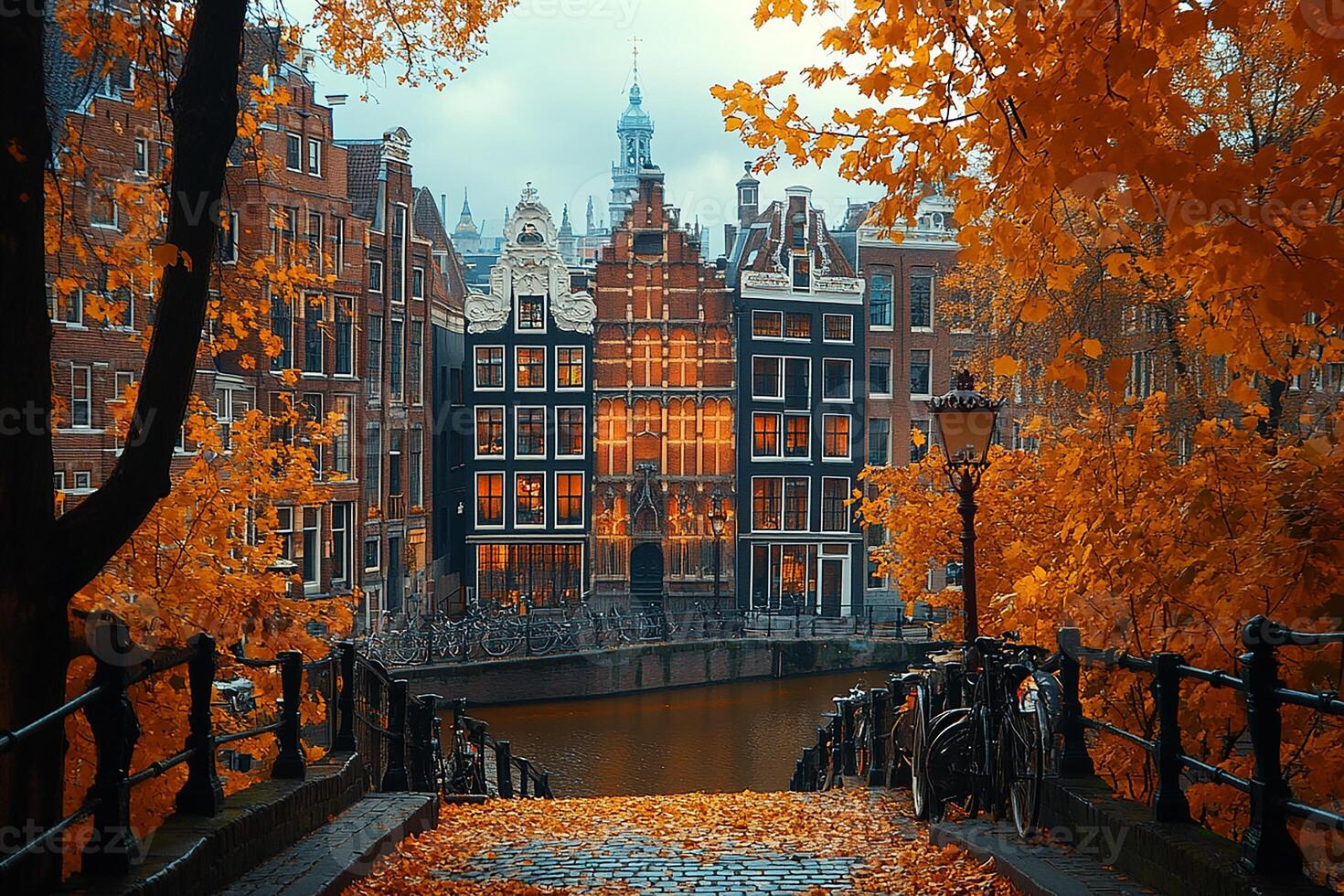 Amsterdam Netherlands top view realistic photo
