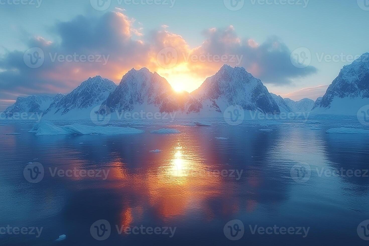 Antarctic Peninsula top view beautiful photo