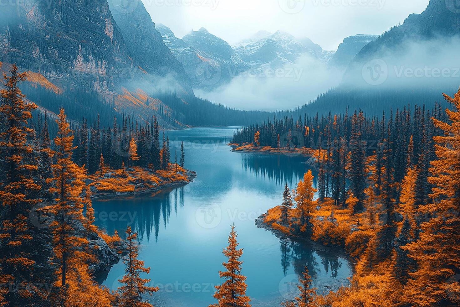 Banff National Park Canada top view realistic place photo