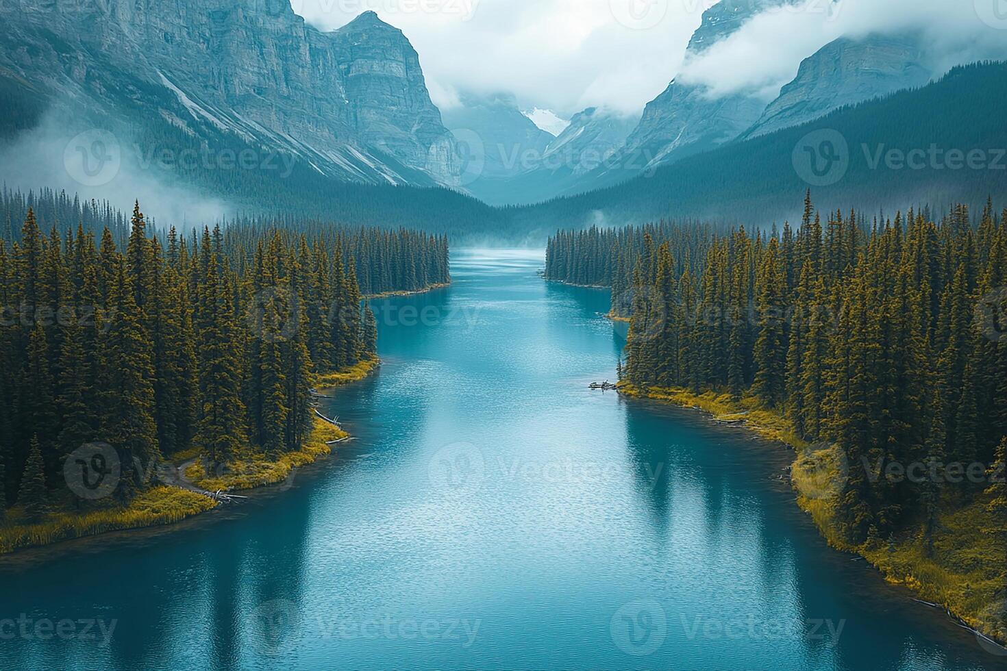 Banff National Park Canada top view photo