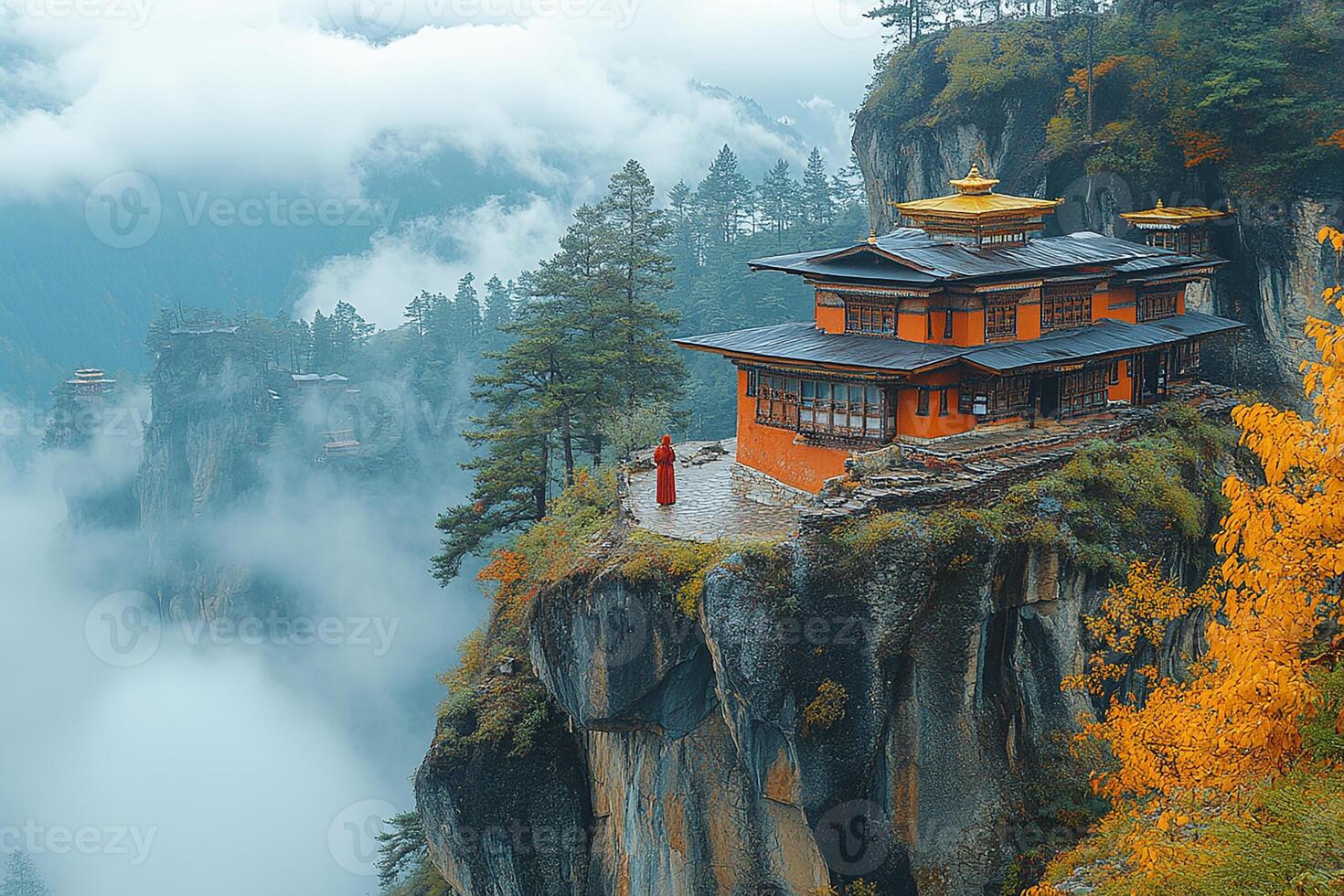 Bhutan top view beautiful background 8k photo