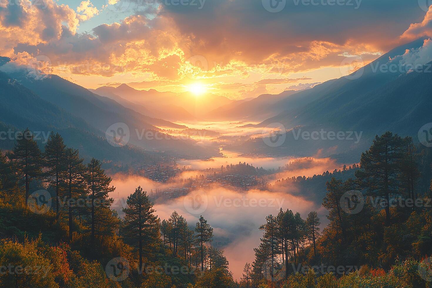 Bhutan top view realistic photo beautiful background 8k
