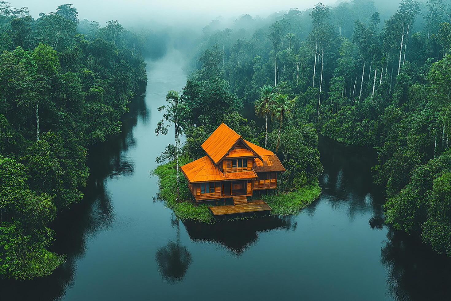 Borneo Malaysia Indonesia top view realistic photo