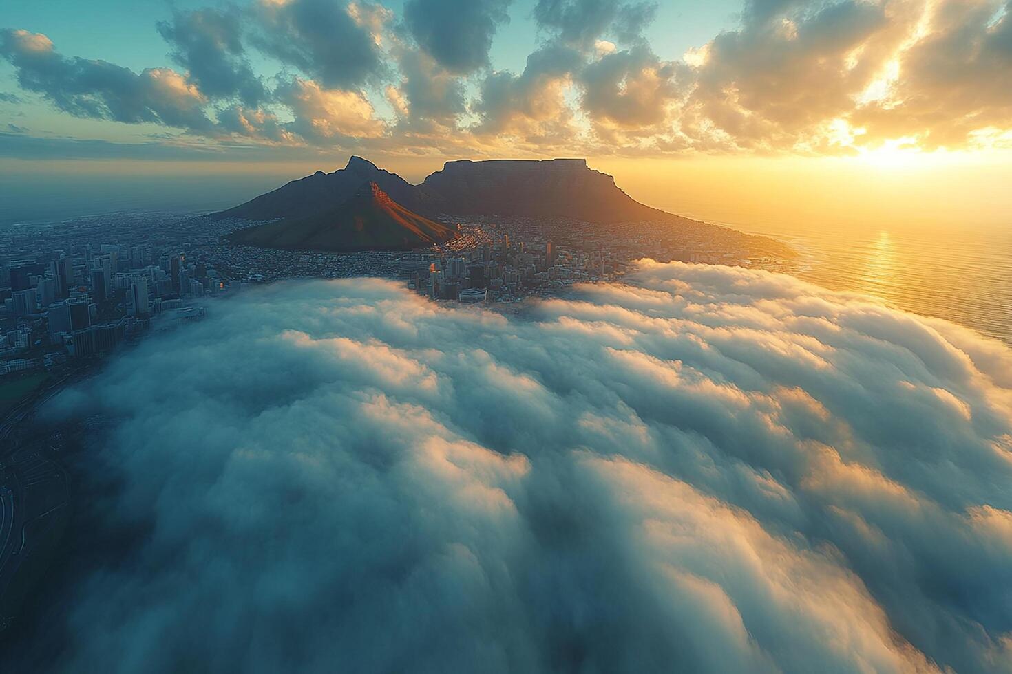Cape Town South Africa city top view realistic place photo