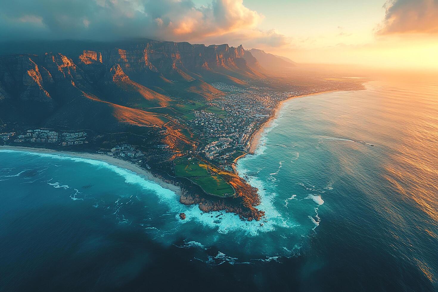 Cape Town South Africa city top view photo