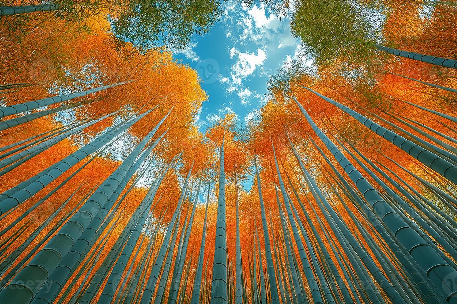 Kyotos Arashiyama Bamboo Grove Japan top view place beautiful background photo