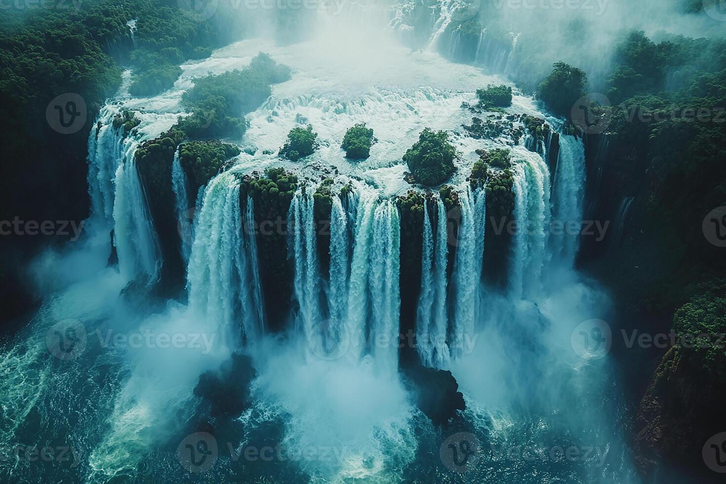 Iguazu Falls ArgentinaBrazil realistic photo beautiful background