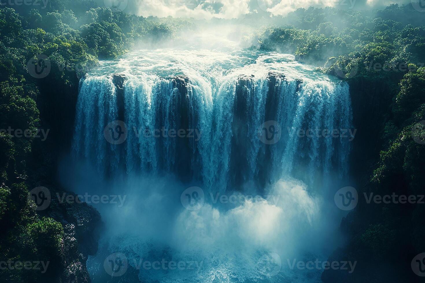 Iguazu Falls ArgentinaBrazil top view photo beautiful background