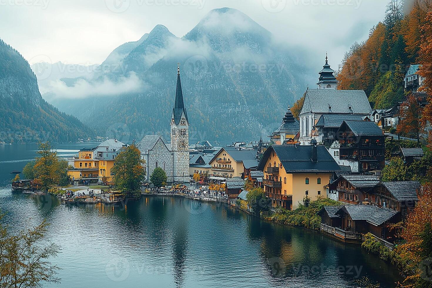 Hallstatt Austria top view photo