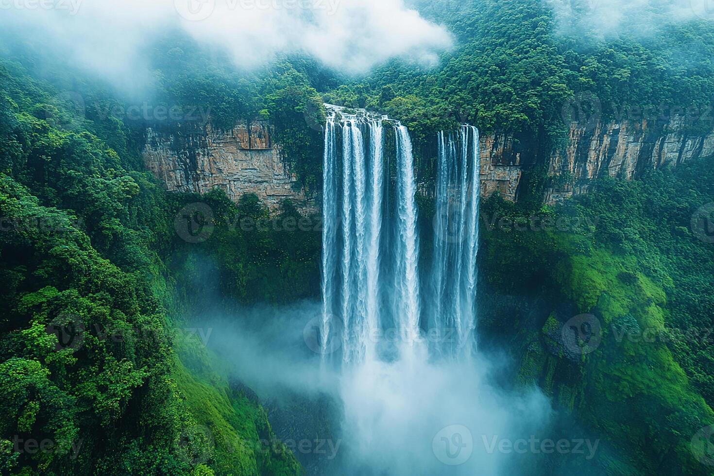 Gocta Waterfall Peru top view realistic place photo
