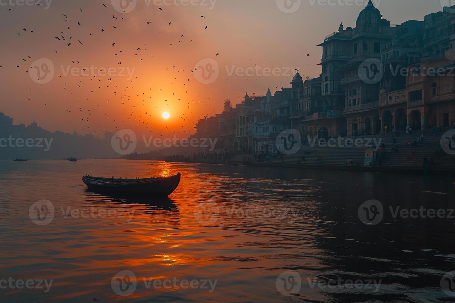Ganges River India city beautiful tourist place photo