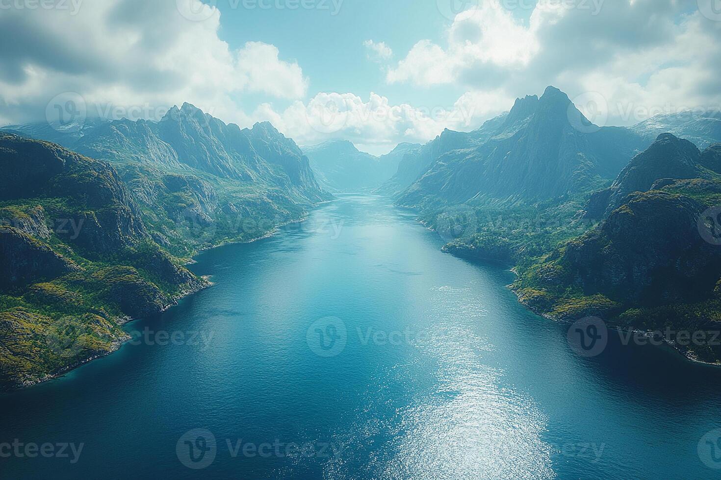 Fjords of Norway Norway top view realistic place photo