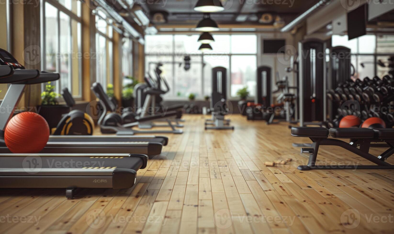 A dynamic workout session in a well-equipped gym photo
