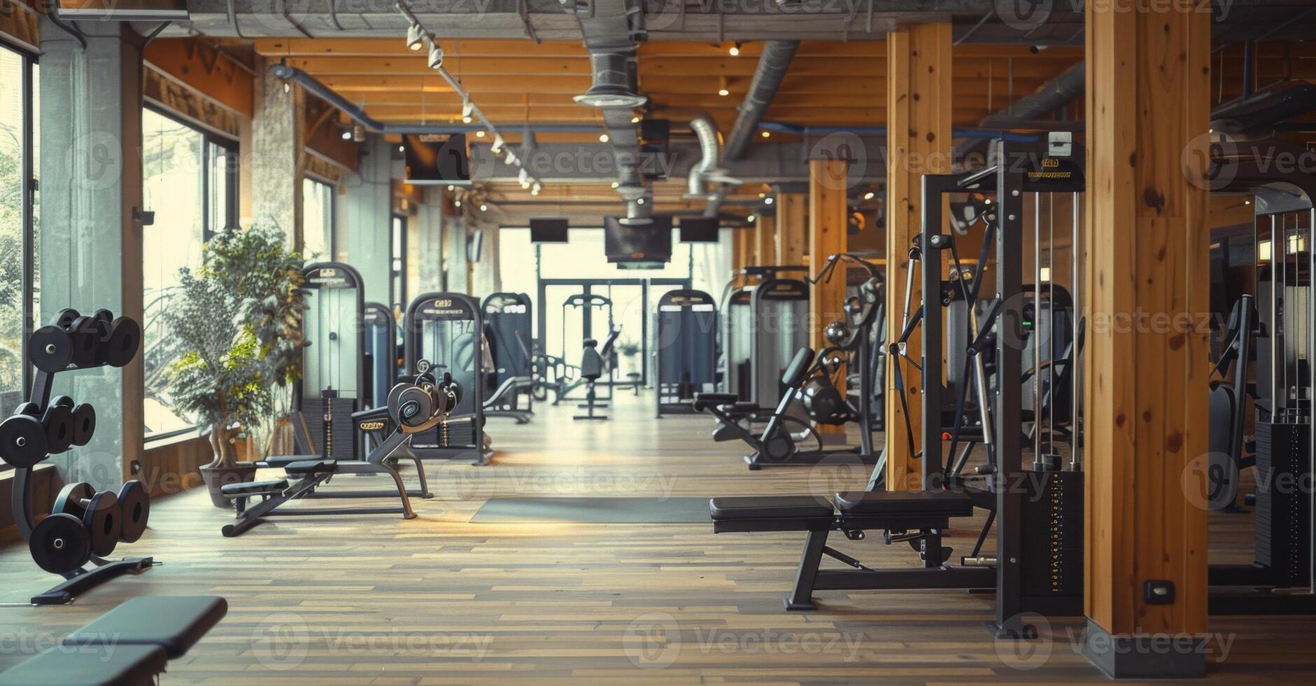 A dynamic workout session in a well-equipped gym photo