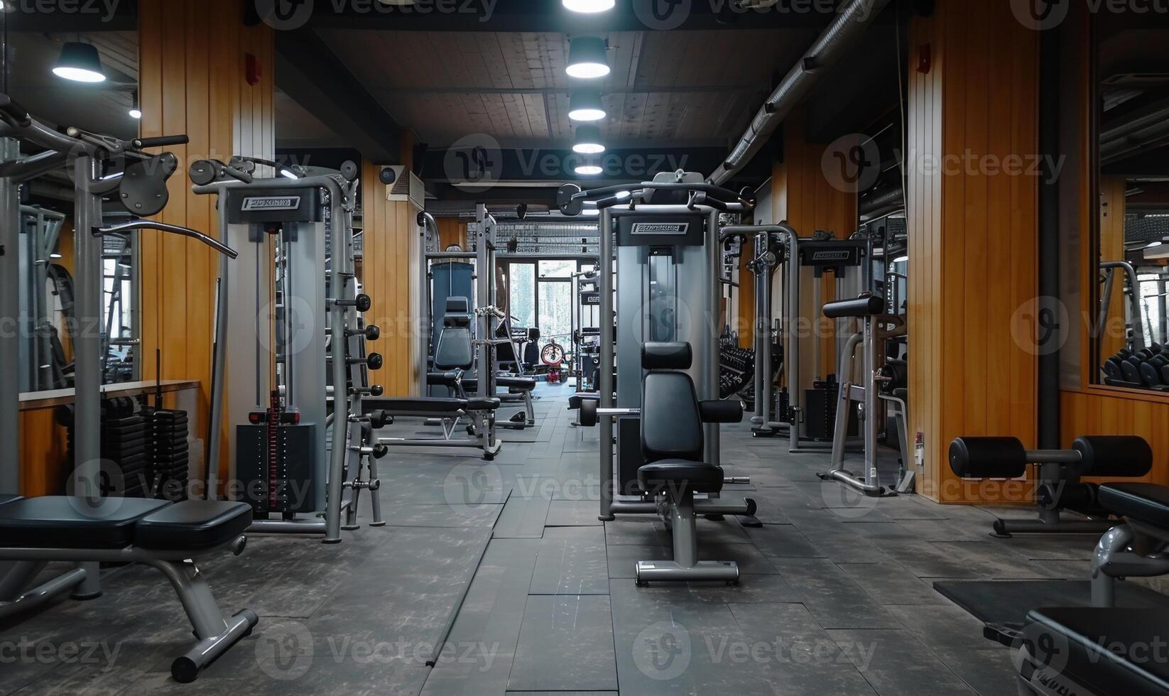 A dynamic workout session in a well-equipped gym photo