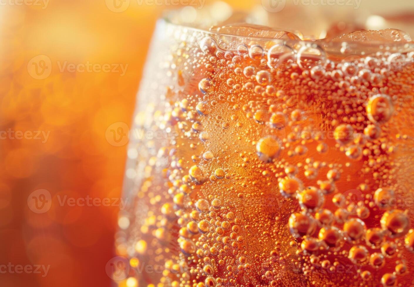 Close-up shot of the bubbly texture of a carbonated soda photo