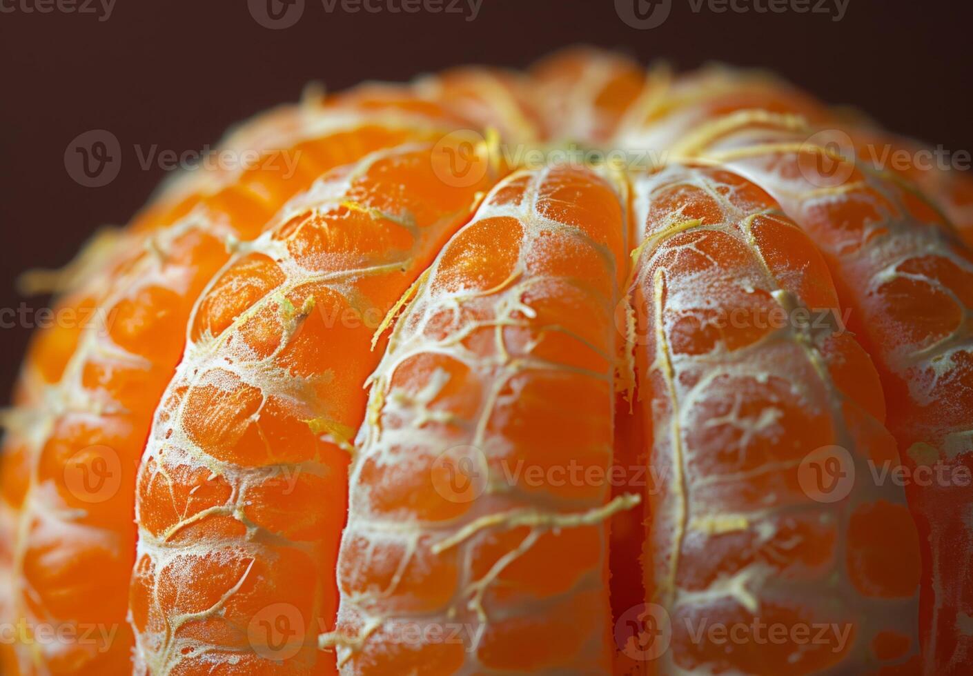 Zoomed-in view of the fibrous texture of a peeled orange photo