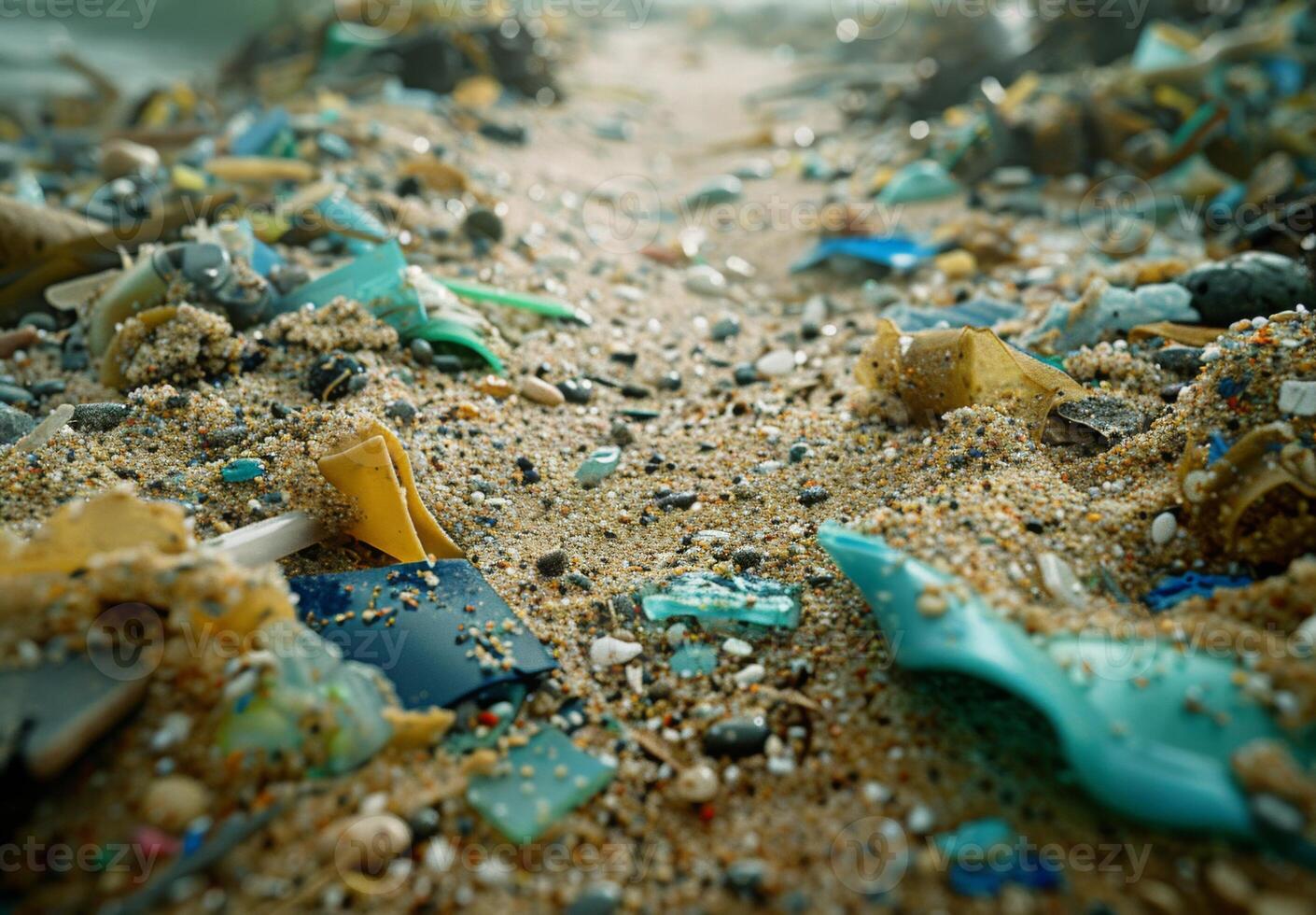 Plastic pollution in the ocean photo